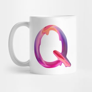 Letter Q In Vibrant Watercolor Mug